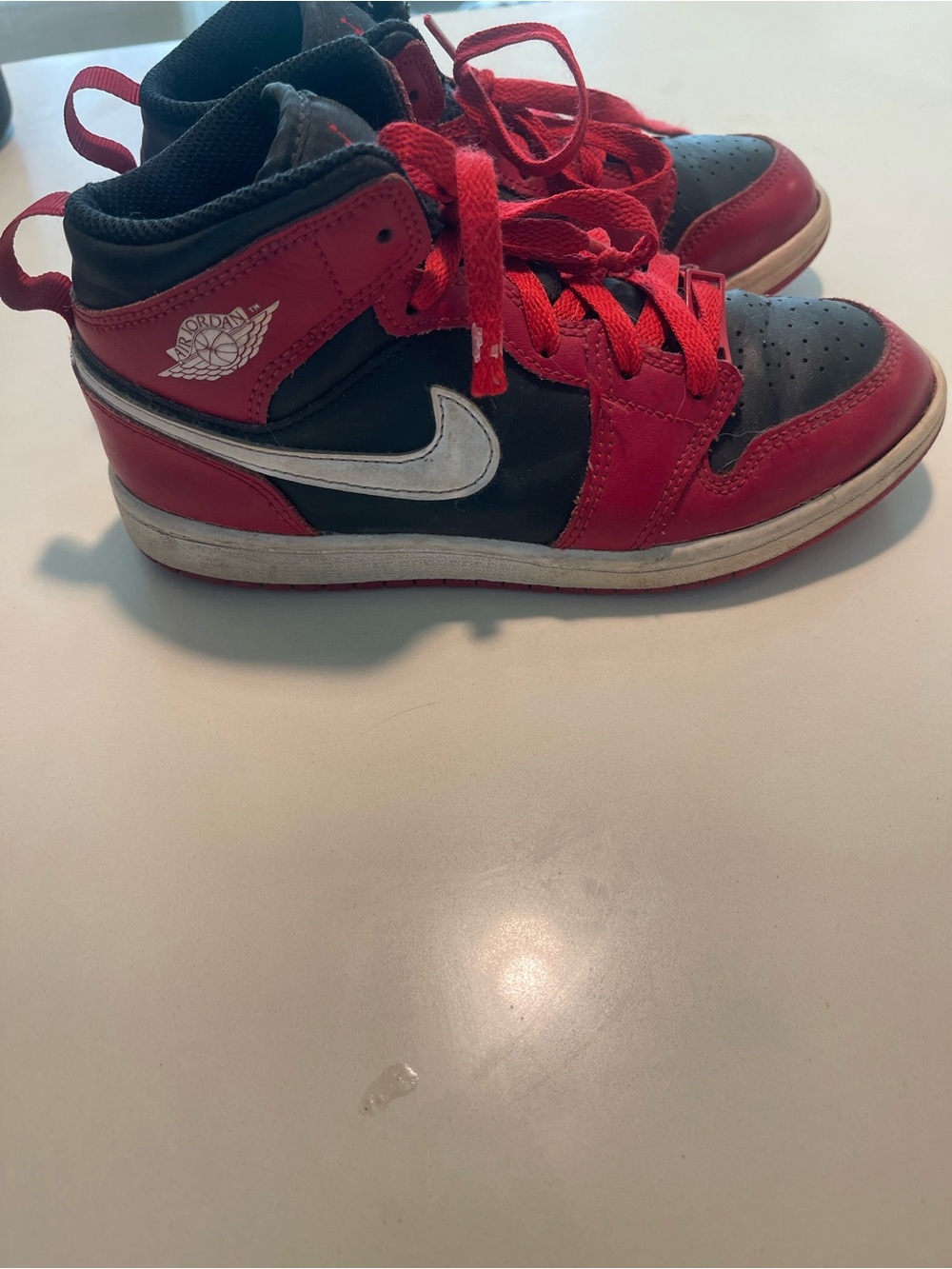 Nike Kids Red, Black & White High-Top Sneakers